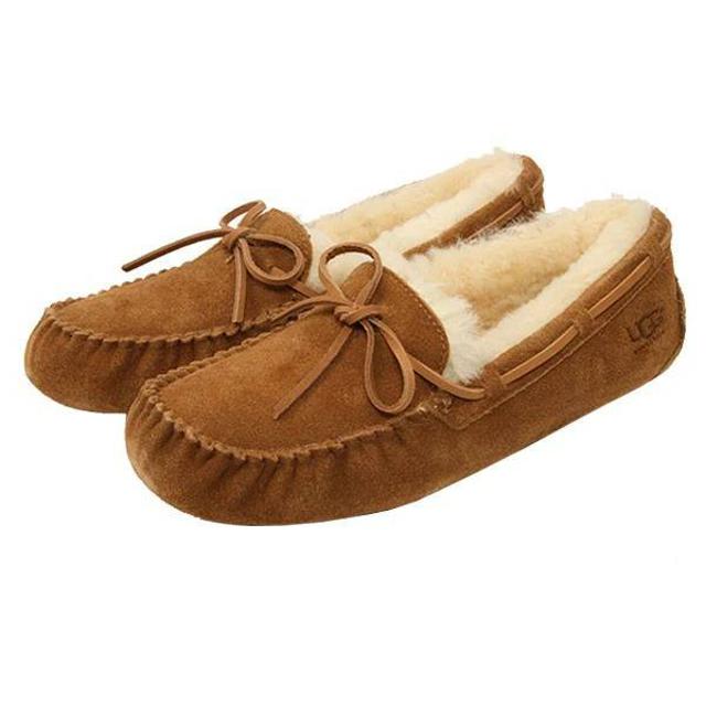 【US10(約28.0cm)・CHE.チェスナット】 30日間交換OK UGG メンズ 通販/正規品 おすすめ レザー 定番 本革 ボア ファー デッキシューズ ローファー アグ OLSEN オルセン モカシン