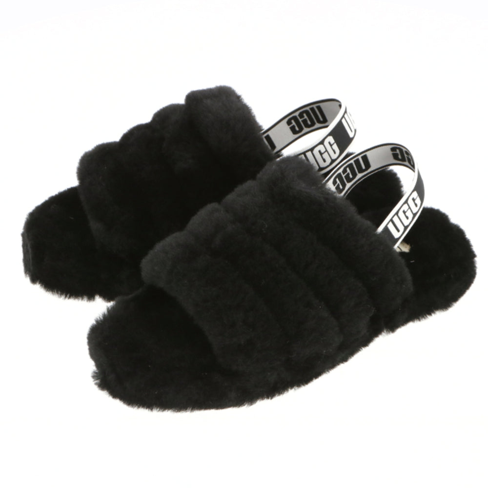 【Black・US4（22.5cm）】 ugg サンダル レディース 通販 FLUFF YEAH SLIDE 1098494K フラッフ イヤー スライド ブランド アグ ファー つっかけ コンフォートサンダル ムートン ふかふか クリスマス プレゼント