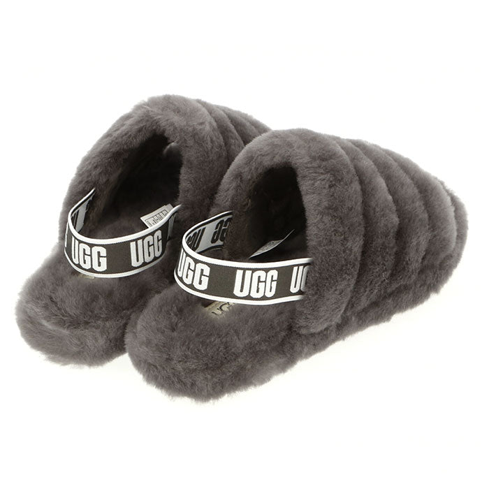 【Black・US4（22.5cm）】 ugg サンダル レディース 通販 FLUFF YEAH SLIDE 1098494K フラッフ イヤー スライド ブランド アグ ファー つっかけ コンフォートサンダル ムートン ふかふか クリスマス プレゼント