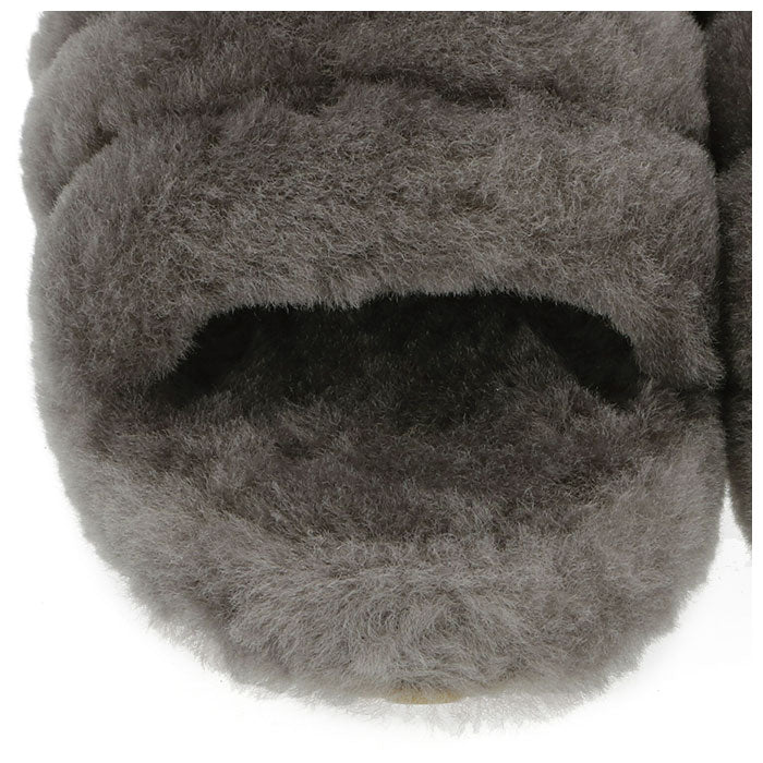 【Charcoal・US4（22.5cm）】 ugg サンダル レディース 通販 FLUFF YEAH SLIDE 1098494K フラッフ イヤー スライド ブランド アグ ファー つっかけ コンフォートサンダル ムートン ふかふか クリスマス プレゼント