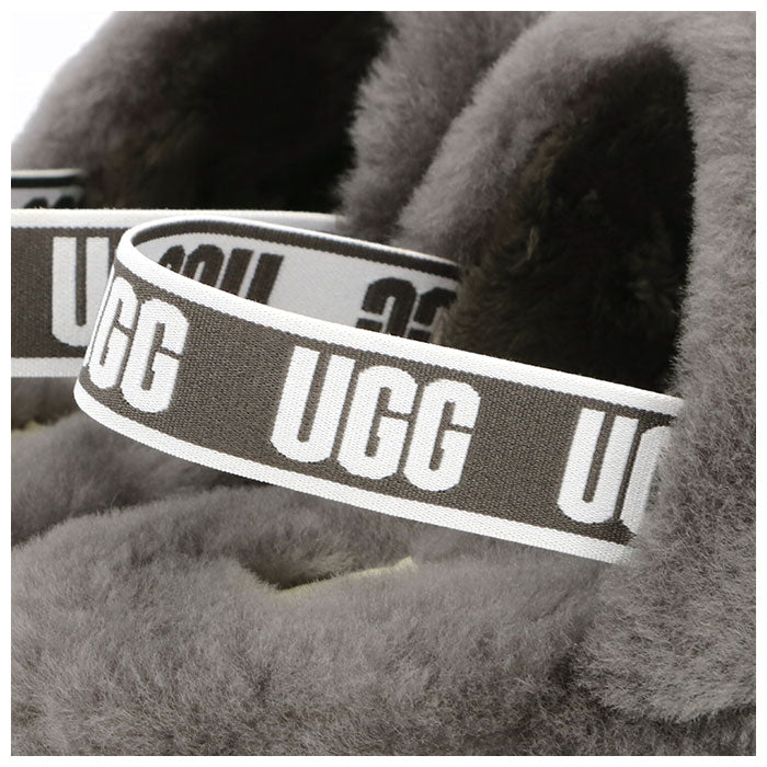 【Charcoal・US4（22.5cm）】 ugg サンダル レディース 通販 FLUFF YEAH SLIDE 1098494K フラッフ イヤー スライド ブランド アグ ファー つっかけ コンフォートサンダル ムートン ふかふか クリスマス プレゼント