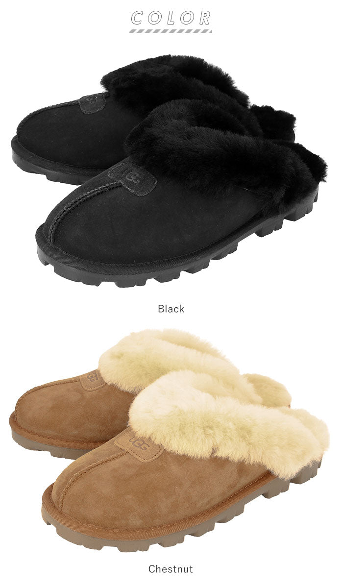 【Chestnut・US6（23cm）】 ugg サンダル レディース 通販 COQUETTE 5125 コケット ブランド アグ シープスキン シューズ スリッパ つっかけ ムートン ふかふか クリスマス プレゼント サボ ルームシューズ 冬 靴