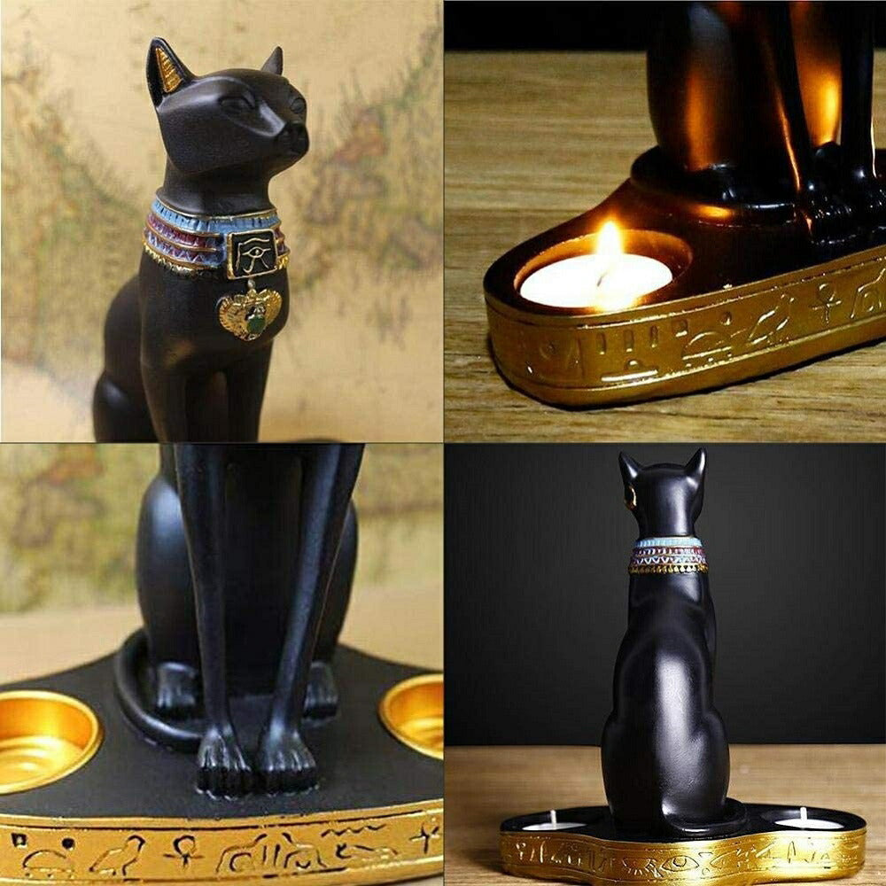 キャンドルスタンド バステト神 キャンドルホルダー bastet 猫型の女神 エジプシャン 置物 フィギュア エジプト 古代エジプト バステト神 雌猫女神 インテリア 猫神 人間を病気や悪霊から守護する 多産の神 記念品プレゼント贈り物