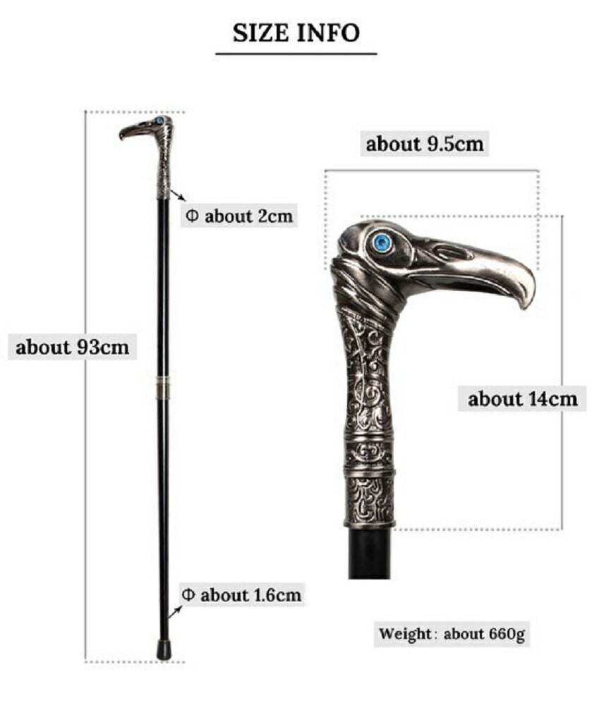 杖 イーグル 鷹 鳥 バード 鳥ヘッド ヘルコンドル スチームパンク アニマル つえ ステッキ おしゃれ 高級 銀 男性 女性 金属 鳥グッズ モダン デザイン ブロンズ ゴールド ウォーキングスティック ソリッド ヴィンテージ デザイナー アンティークスタイル レトロ