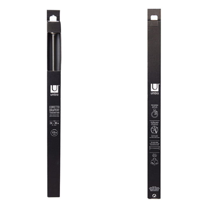 【MATBLK】 突っ張り棒 おしゃれ 通販 カーテン 収納 Umbra アンブラ CORETTO コレット S つっぱり棒 強力 ステンレス スチール ハンガーラック シンプル カーテンレール オシャレ 新生活 デザイン