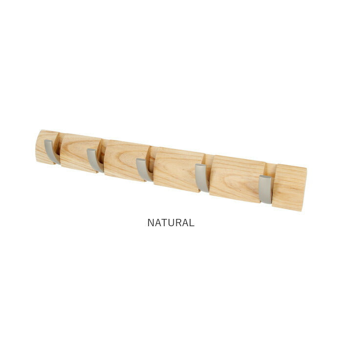 【NATURAL】 umbra アンブラ フリップフック 通販 コートハンガー 玄関 おしゃれ 壁掛け フック 5連 ウォールハンガー 耐荷重 10kg ハンガーフック 木製 調 洋服掛け ウォールフック オシャレ 収納