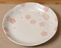志野さくら梅型7.0皿[直径21.2cm] 和皿 桜 春 美濃焼 和食器 国産 日本製   陶器のふる里  stockヤ