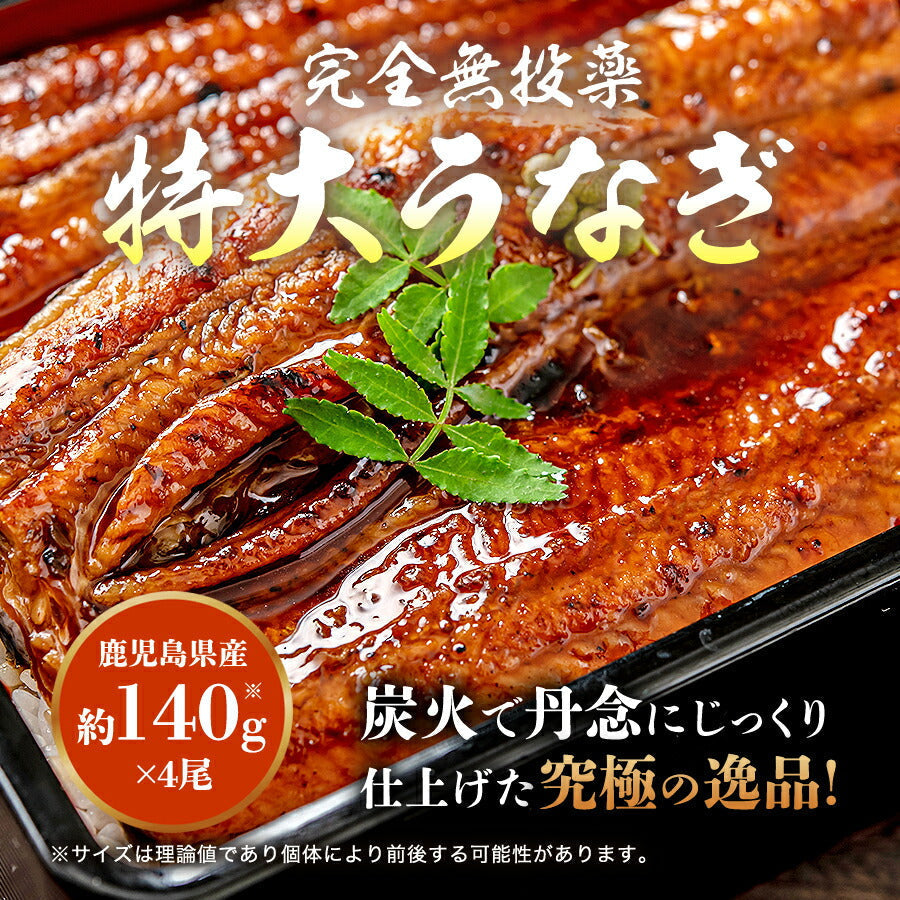 無投薬うなぎ 4尾 約140g×4本 国産 鰻 風呂敷包み 鹿児島県産 ( 鰻 うなぎ ウナギ 蒲焼 かば焼き 土用丑 土用 丑の日 スタミナ 夏 山田水産) 冷凍便 お取り寄せグルメ 食品 ギフト
