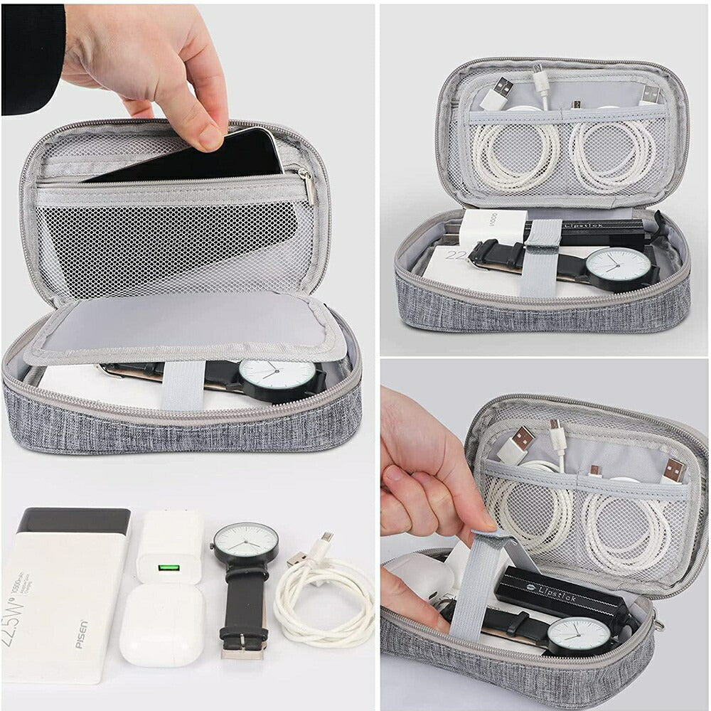 ポーチ 旅行 用 小 19×12×4 グレー 収納 トラベル travel 旅行ポーチ 旅行収納 衣類収納 旅行かばん スーツケース 整理 大活躍 収納ポーチ ランドリーポーチ メッシュポーチ バッグインバッグ インナーバッグ スクエア 薄型