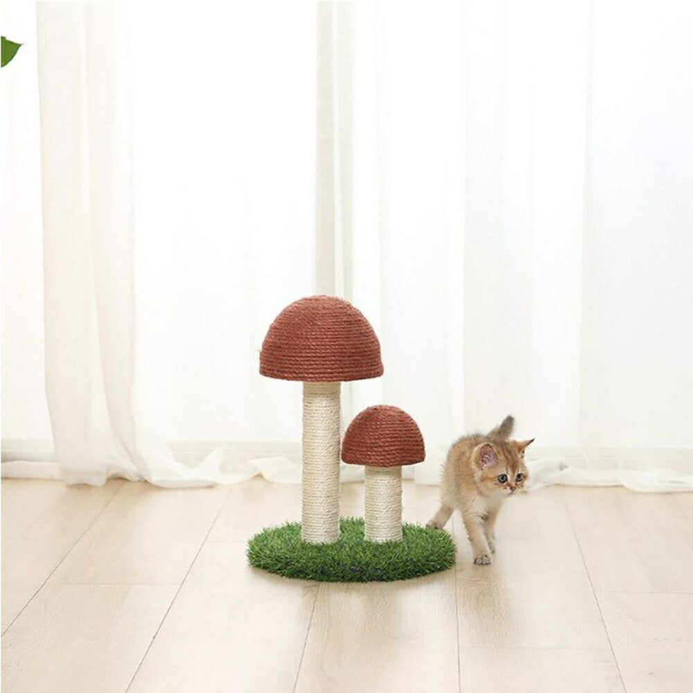 ペット用品 猫 爪とぎ きのこ型 小型 キャットタワー 猫タワー ネコの爪とぎ キャットポール 猫用 爪磨き 猫のストレス解消 玩具 猫のおもちゃ サイザル 麻マット ねこ ネコ 爪とぎ対策 サイザル麻 無毒 安全 取り付け簡単