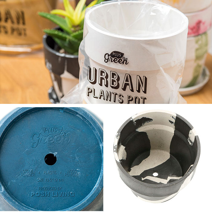 【80997.チャコール・プランツポット】 植木鉢 プラスチック おしゃれ 通販 鉢カバー 鉢 4号 プランター 小型 鉢植え ポット アーバンプランツポット プランターカバー かわいい 軽い 植木 室内 約 13cm 多肉植物 植物 フラワー