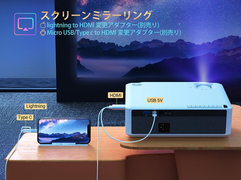 VANKYO プロジェクター 家庭用 小型 スマホ HD 6000ルーメン Leisure V630 vankyo-004