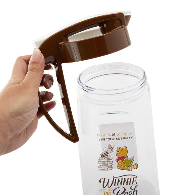 【PO20.プーさん・2.1L】 ピッチャー ASVEL アスベル  通販 ドリンクビオ DRINK VIO 冷水筒 1.6L 1600ml 2.1L 2100ml 縦横 タテヨコ 耐熱 冷水ポット 2L 麦茶ポット 横置きOK ワンプッシュ 洗いやすい 清潔