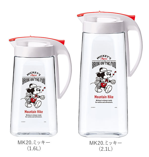 【PO20.プーさん・2.1L】 ピッチャー ASVEL アスベル  通販 ドリンクビオ DRINK VIO 冷水筒 1.6L 1600ml 2.1L 2100ml 縦横 タテヨコ 耐熱 冷水ポット 2L 麦茶ポット 横置きOK ワンプッシュ 洗いやすい 清潔