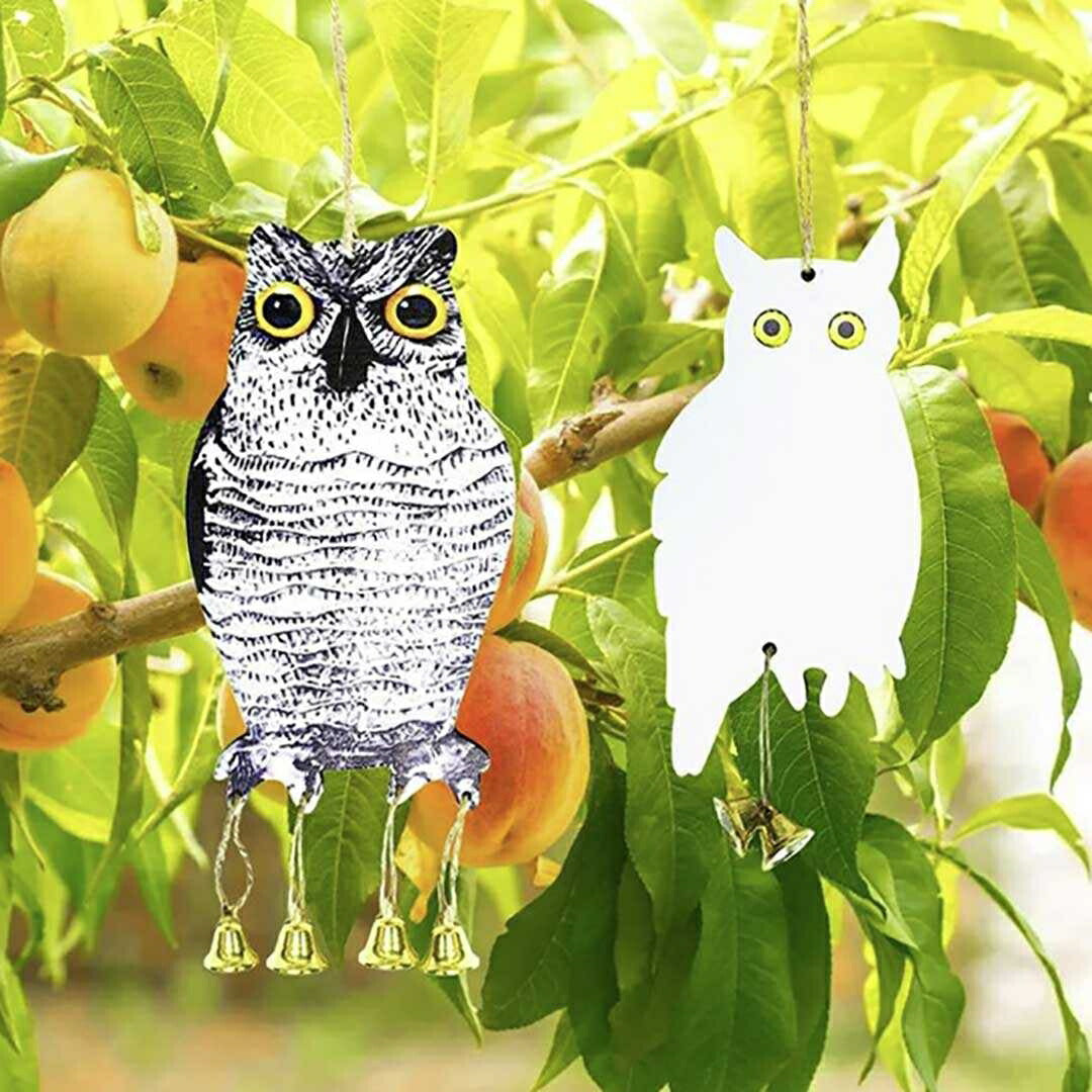 鳥よけ フクロウ型 リアルとホワイト2個セット 梟 鳥よけ 猛禽類 吊り下げ ベランダ 玄関 ハト避け 予防 畑 バード  防鳥 反射板 カラス対策 防虫 からすよけ 家庭菜園 農業用品 資材 ベランダ 田畑 鳥害対策 送料無料 ハト