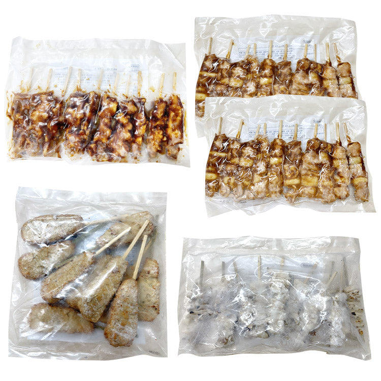 【3人シェア買いでお得】業務用 炭火焼鳥 4種 10本×5パック 50本 約1.9kg もも ねぎま つくね 皮 タレ付き【業務用販売】 鶏もも肉 やきとり セット 日本食研 つまみ 送料無料 冷凍便 お取り寄せグルメ 食品 ギフト