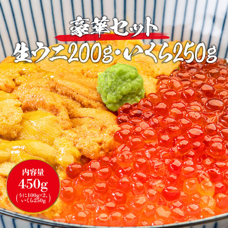 無添加 生うに 200g いくら 250g 食べ比べセット 2~5人前  みょうばん不使用 サーモントラウトいくら 詰め合わせ 福袋 食品 お取り寄せグルメ 食品 ギフト