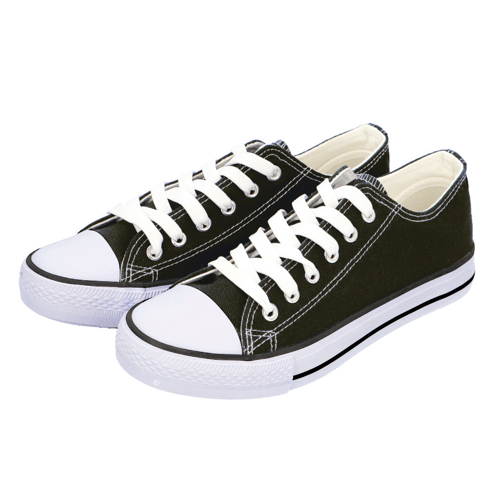 【BLACK・SS(22.5-23.0cm)】 スニーカー レディース 通販 ローカット 無地 キッズ メンズ 子供靴 キャンバス デニム 紐 かわいい おしゃれ シンプル ペア 小学生 高学年 中学生 親子 お揃い