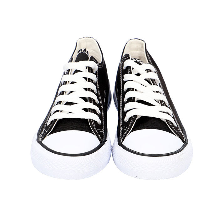 【BLACK・SS(22.5-23.0cm)】 スニーカー レディース 通販 ローカット 無地 キッズ メンズ 子供靴 キャンバス デニム 紐 かわいい おしゃれ シンプル ペア 小学生 高学年 中学生 親子 お揃い