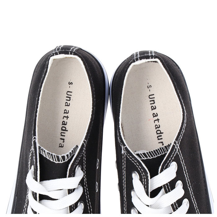【BLACK・SS(22.5-23.0cm)】 スニーカー レディース 通販 ローカット 無地 キッズ メンズ 子供靴 キャンバス デニム 紐 かわいい おしゃれ シンプル ペア 小学生 高学年 中学生 親子 お揃い