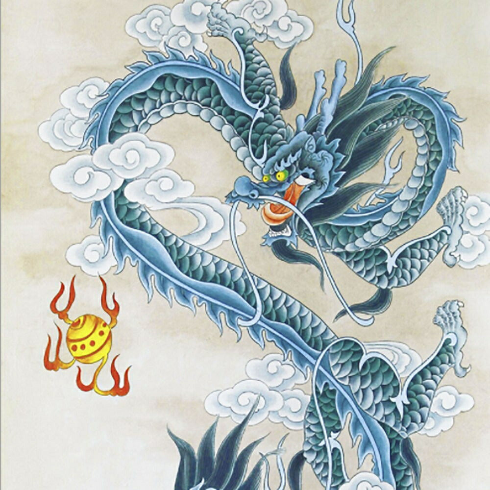 掛け軸 ブルードラゴン 龍 竜 龍神 風水 タペストリー 掛軸 壁掛け 室内 インテリア おしゃれ ポスター 絵 玄関 部屋 和室 巻物 巻き物 飾り 壁 風水グッズ 金運 開運祈願 金運祈願 アイテム 開運 財産運 出世運 恋愛運 幸福
