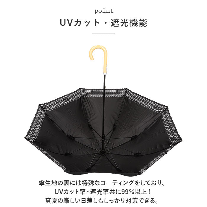 【ヒートカットネイビー・晴雨兼用長傘】 晴雨兼用 長傘 50cm 通販 晴雨兼用傘 傘 かさ レディース 雨傘 日傘 パラソル ブラックコーティング アンブレラ おしゃれ かわいい 可愛い シンプル 通勤 通学 手開き 女性 婦人 女の子