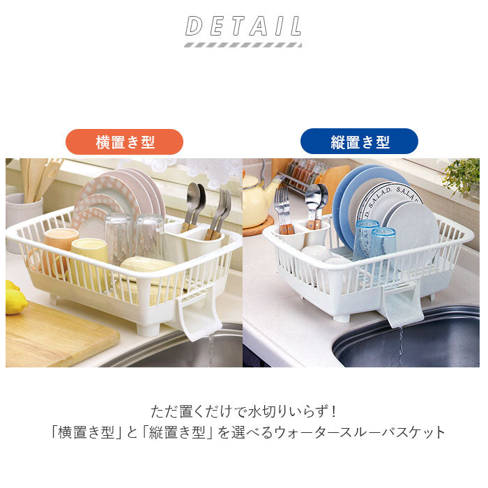 【横置き】 水切りラック コンパクト 通販 水切りかご 水切り おしゃれ シンプル ウォータースルーバスケット 山研工業 水切りカゴ ディッシュスタンド 水が流れる 水切りバスケット キッチン
