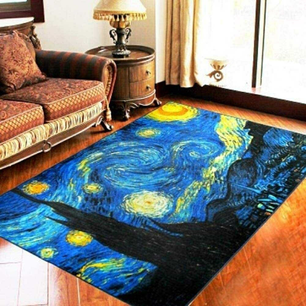 カーペット ゴッホ Vincent van Gogh フィンセント ファン ゴッホ 星月夜 アンティーク 絵画 シリーズ レトロ インテリア モダン 北欧 ゴシック 絵 リビング マット ラグ オールシーズン グッズ 癒し ヨーロッパ EU クリスマス 撮影 イベント