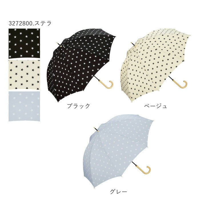 【ブルー・4767800.Sマーガレット】 wpc 傘 レディース 通販 晴雨兼用傘 長傘 晴雨兼用 8本骨 親骨 58cm 手開き UVカット 通学 通勤 ラッセルレース アイビーフラワー クリーミーフラワー ストライプマーガレット 小花