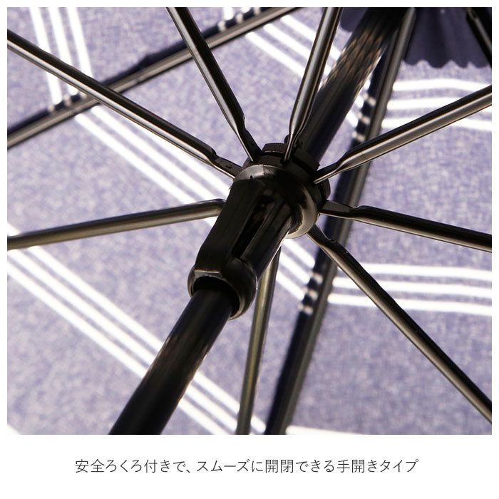 【ブルー・4767800.Sマーガレット】 wpc 傘 レディース 通販 晴雨兼用傘 長傘 晴雨兼用 8本骨 親骨 58cm 手開き UVカット 通学 通勤 ラッセルレース アイビーフラワー クリーミーフラワー ストライプマーガレット 小花