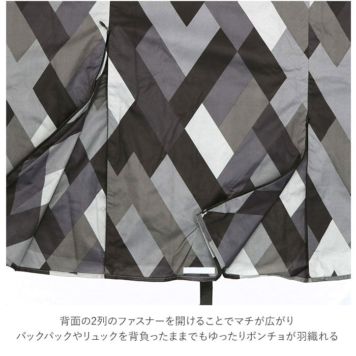 【ダブルカラーバイアス】 wpc レインコート 自転車 通販 レインポンチョ メンズ レディース ポンチョ 通学 通勤 おしゃれ シンプル かわいい 無地 総柄 撥水 はっ水 防災 台風 大きめ 野外 フェス かっぱ 合羽