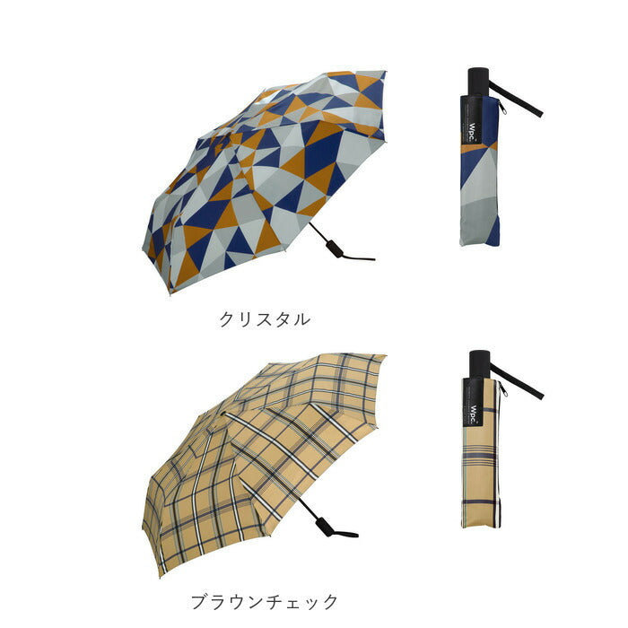 【ブラウンチェック・折りたたみ傘】 wpc 折りたたみ傘 ワールドパーティー メンズ 通販 レディース 折り畳み傘 晴雨兼用傘 傘 かさ カサ ワンタッチ傘 ジャンプ UVカット 安全自動開閉 シンプル ビジネス ブランド 通勤 通学