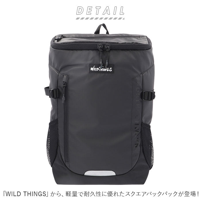 【GRAY・バッグパック】 ワイルドシングス リュック WT-380-3101 通販 WILD THINGS バックパック メンズ 高校生 大学生 中学生 大容量 ボックスリュック 通勤 通学 抗菌 消臭 ビジネス 出張 おしゃれ シンプル