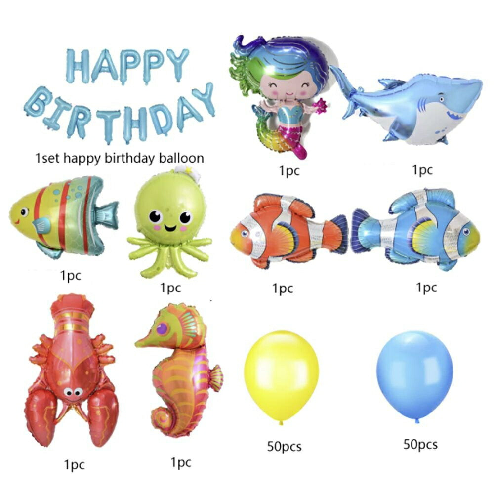 バルーン ガーランド 誕生日 水族館 アクアリウム 風船 飾り付け セット バースデー 飾り 男の子 女の子 Birthday Balloon 子供 プレゼント パーティー かわいい チャーミング おもちゃ 誕生日 クリスマス ギフト サプライズ