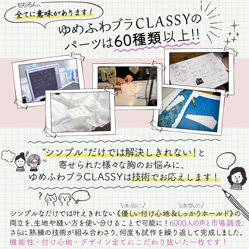 【mybest第1位受賞】6002人の声から生まれた機能性ナイトブラ ゆめふわブラCLASSY Lサイズ エメラルドグリーン