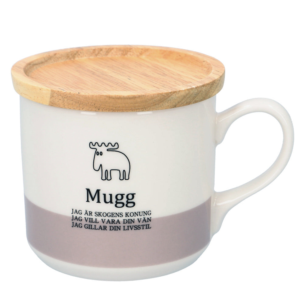【グレー・蓋付きマグ】 モズ moz マグカップ 通販 蓋付き 北欧 陶器 コップ 食器 おしゃれ かわいい 可愛い エルク 北欧雑貨 日用品 母の日 敬老の日 ギフト インテリア キッチン 雑貨