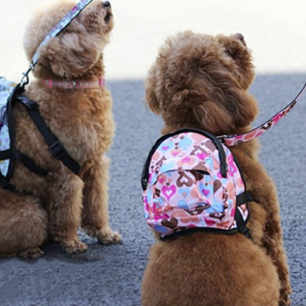 犬 ハーネス リュック 小型犬用 ハート ハーネスリュック ペット用 ミニサイズ わんちゃん用 ドッグフード 水 荷物 バックパック 小型犬 おさんぽ おでかけ お出掛け おしゃれ オシャレ かわいい ペットリュック ドッグバッグ