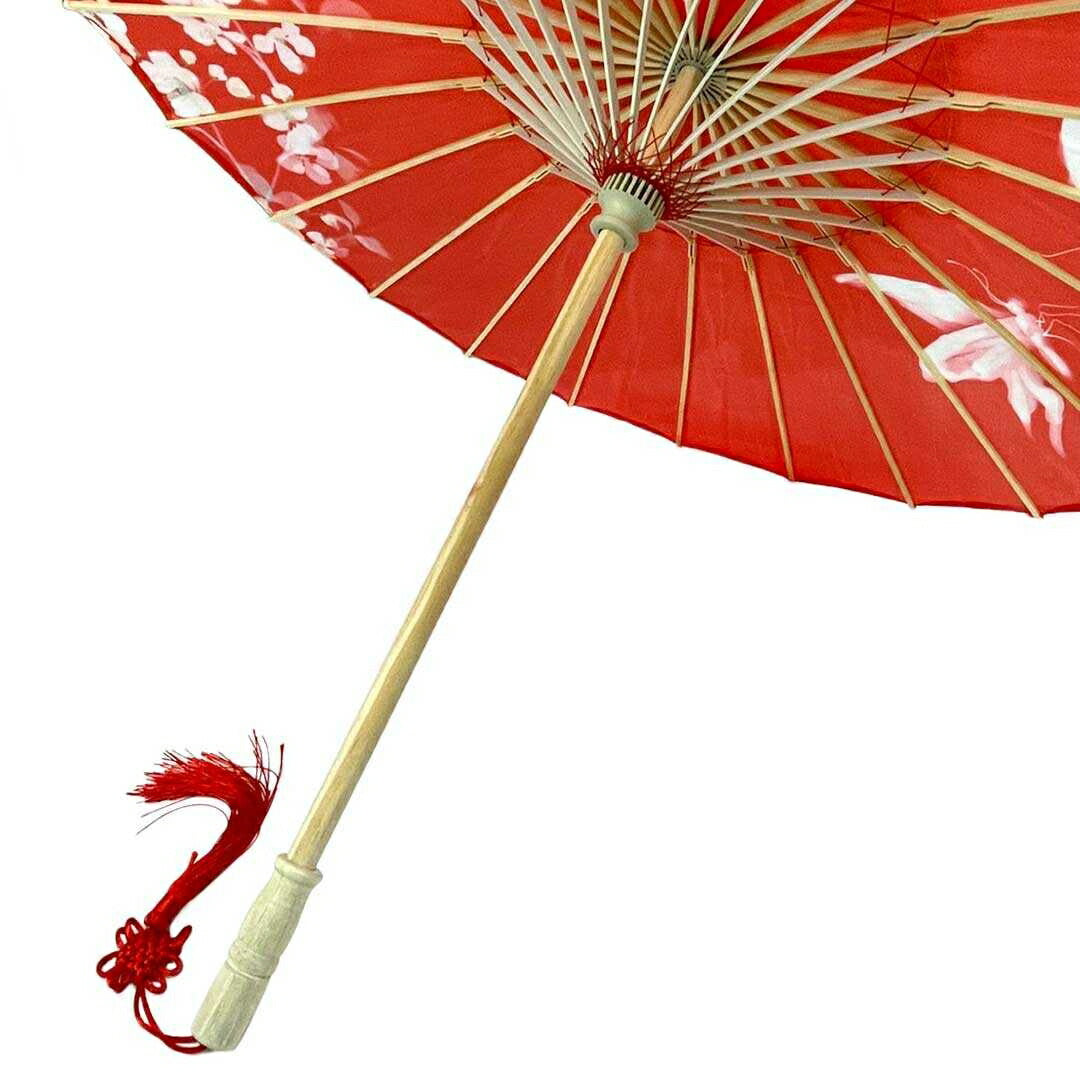 傘 和傘 赤 レッド 花と蝶 晴雨兼用 和風傘 かさ 木製 雨傘 和風 和柄 レディース UVカット SNS 撮影用 アンブレラ ゴシック クラシック 日傘 婦人傘 パラソル クラシカル ゆめかわ 遮光 女性 男性 レトロ 軽量 個性 おしゃれ