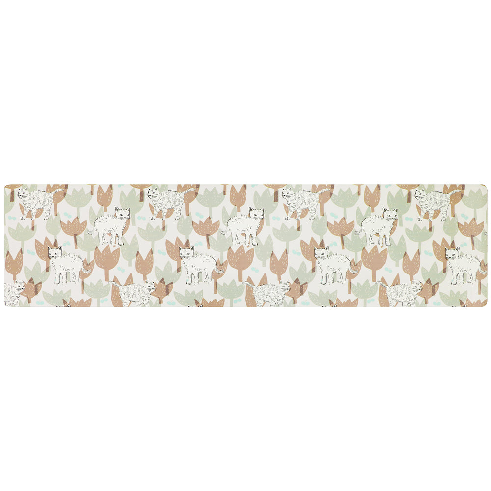 【キャッツ・PVC180cm】 キッチンマット 拭ける 180 通販 おしゃれ キッチン マット 180cm 180センチ 180×45 滑りにくい 新居 新生活 お掃除簡単 PVC用品 洗濯不要 クッション性 防臭 防炎 防カビ ムーミン