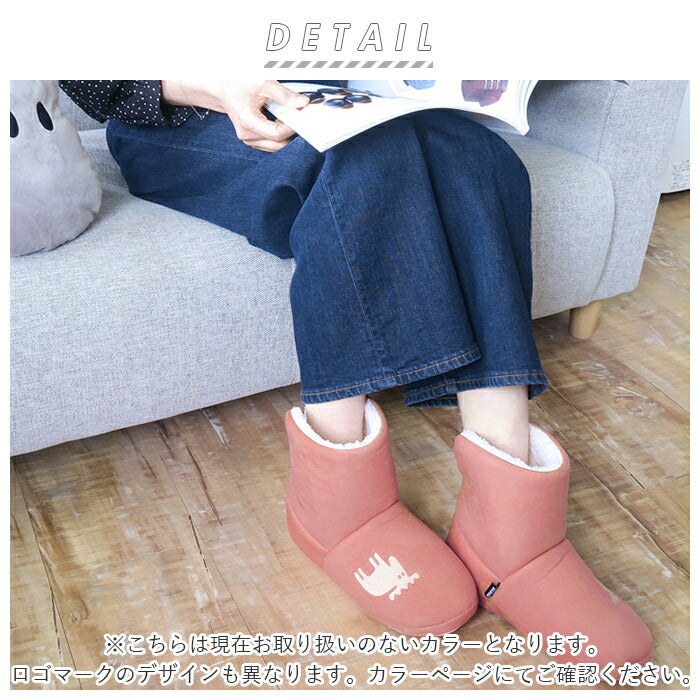 【アイボリー・M(22.5-24.5cm)】 moz ルームブーツ 通販 モズ ルームシューズ 暖かい あったか 洗える 水洗い メンズ レディース おしゃれ 冬 秋冬 北欧 スウェーデン 裏ボア もこもこ ふわふわ 刺繍 ロゴ かわいい