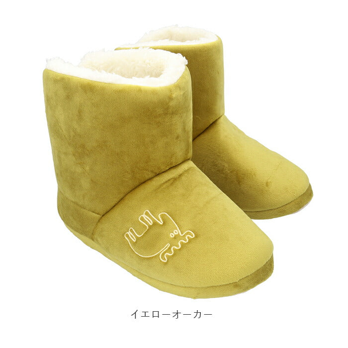 【アイボリー・M(22.5-24.5cm)】 moz ルームブーツ 通販 モズ ルームシューズ 暖かい あったか 洗える 水洗い メンズ レディース おしゃれ 冬 秋冬 北欧 スウェーデン 裏ボア もこもこ ふわふわ 刺繍 ロゴ かわいい