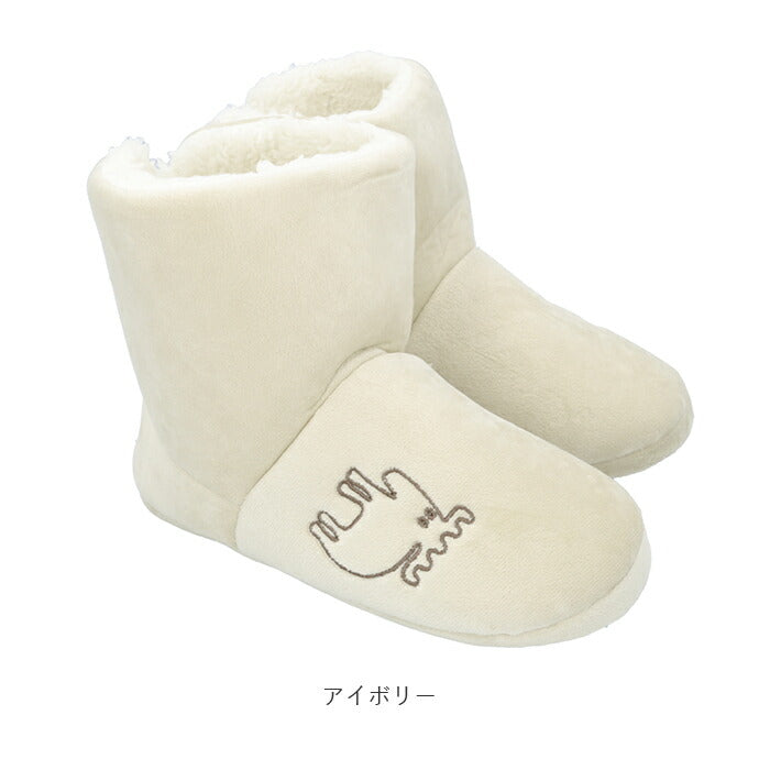 【アイボリー・M(22.5-24.5cm)】 moz ルームブーツ 通販 モズ ルームシューズ 暖かい あったか 洗える 水洗い メンズ レディース おしゃれ 冬 秋冬 北欧 スウェーデン 裏ボア もこもこ ふわふわ 刺繍 ロゴ かわいい
