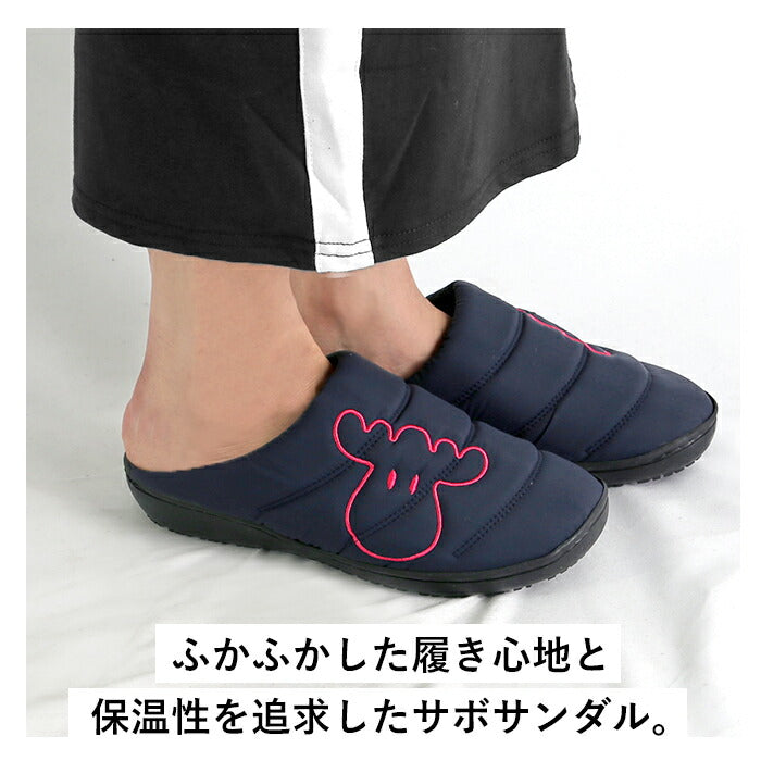 【BK.ブラック・L(23.5-24.0cm)】 モズ サボ サンダル 通販 moz スリッポン レディース サボサンダル 冬 秋冬 つっかけ おしゃれ 北欧 スウェーデン あったか 暖かい 履きやすい 歩きやすい 裏起毛 起毛素材 軽量 軽い
