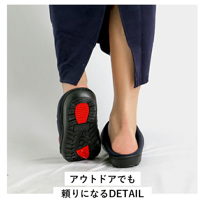 【BK.ブラック・L(23.5-24.0cm)】 モズ サボ サンダル 通販 moz スリッポン レディース サボサンダル 冬 秋冬 つっかけ おしゃれ 北欧 スウェーデン あったか 暖かい 履きやすい 歩きやすい 裏起毛 起毛素材 軽量 軽い