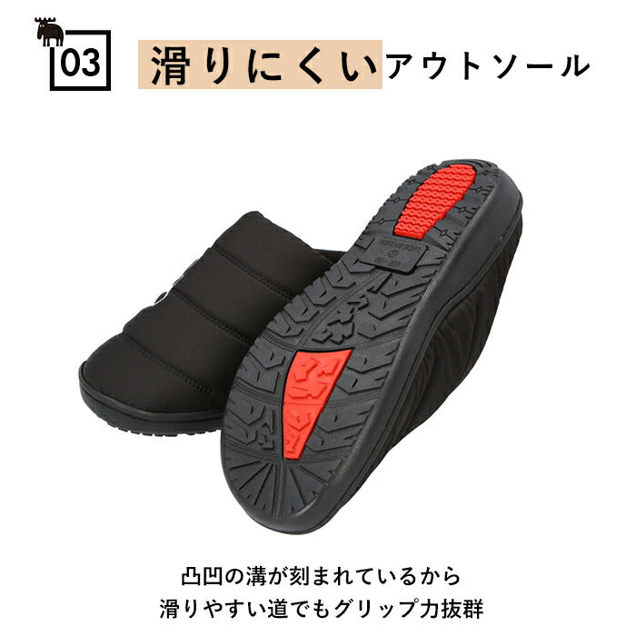【BK.ブラック・L(23.5-24.0cm)】 モズ サボ サンダル 通販 moz スリッポン レディース サボサンダル 冬 秋冬 つっかけ おしゃれ 北欧 スウェーデン あったか 暖かい 履きやすい 歩きやすい 裏起毛 起毛素材 軽量 軽い