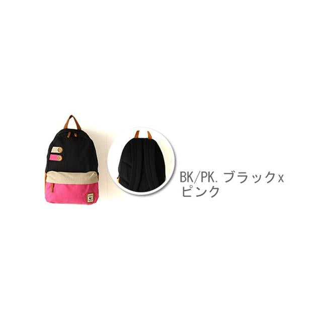 【BK/PK.ブラックxピンク・2ボタンリュック】 おしゃれでかわいい！便利なデイバッグ リュック キッズ 大人 定番 男の子 女の子 おしゃれ メンズ レディース 通学 大容量 カバン かばん バック バッグ デーパック デイパック バックパ
