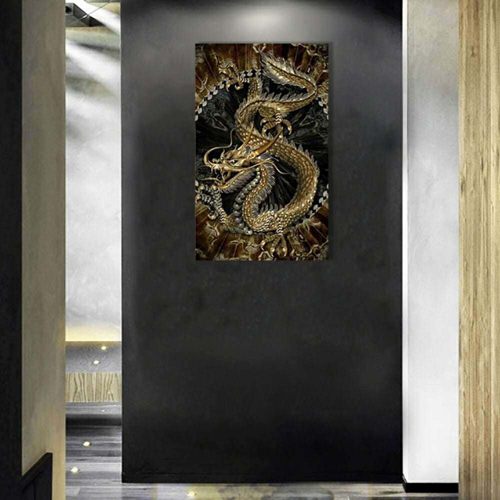 風水 ポスター 龍 ドラゴン 竜 絵 玄関 絵 龍の飾り 壁 風水グッズ 金竜 金龍 壁掛け 開運祈願 金運祈願 風水龍 アイテム 龍神 開運 金運 財産運 出世運 恋愛運 幸福 成功 プレゼント 贈り物 開運厄除 祈願成就 金運上昇