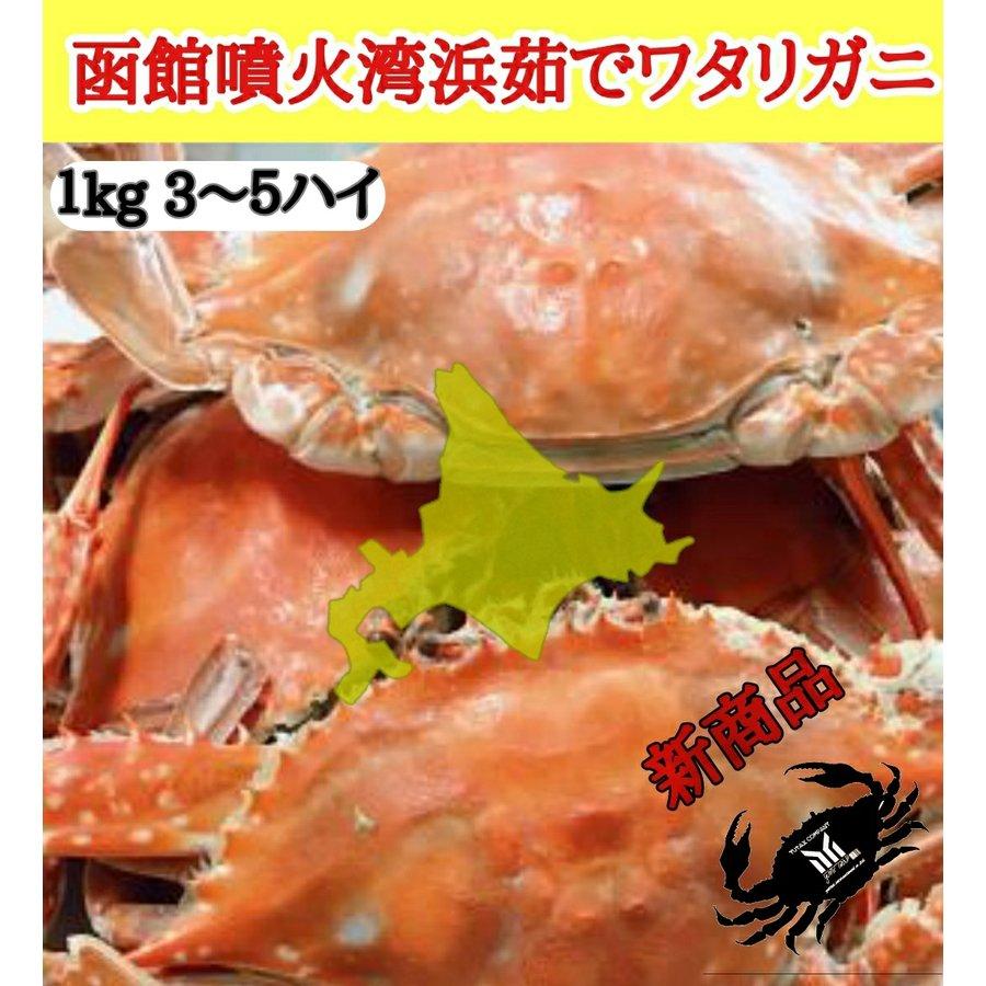 北海道噴火湾産　内子入り 浜ゆでワタリガニ 1kg