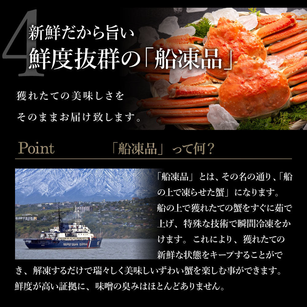 カウシェ最大級の大きさ！1杯900g前後の特大ズワイガニ姿