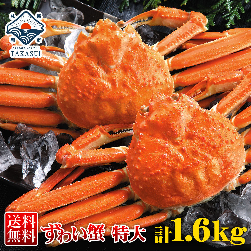 【大容量】身入り抜群！特大本ズワイガニ姿1杯800g×2尾
